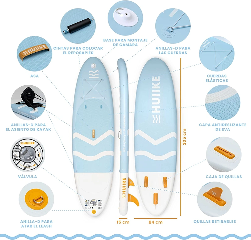 Paddle surf hinchable convertible en kayak características