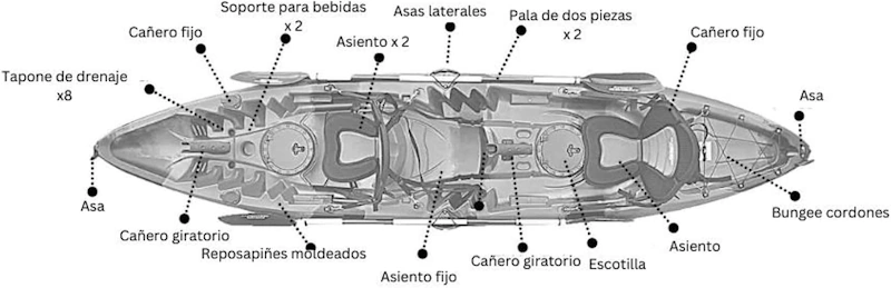 Kayak de pesca para dos personas